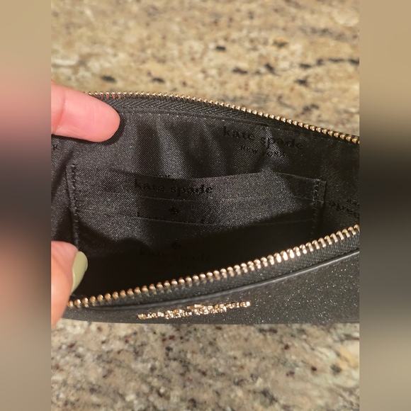 NWT Kate Spade Lucy Glitter Medium L-Zip Wristlet - Picture 7 of 8